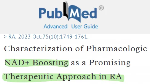 PubMed study: Characterization of Pharmacologic NAD+ Boosting as a Promising Therapeutic Approach